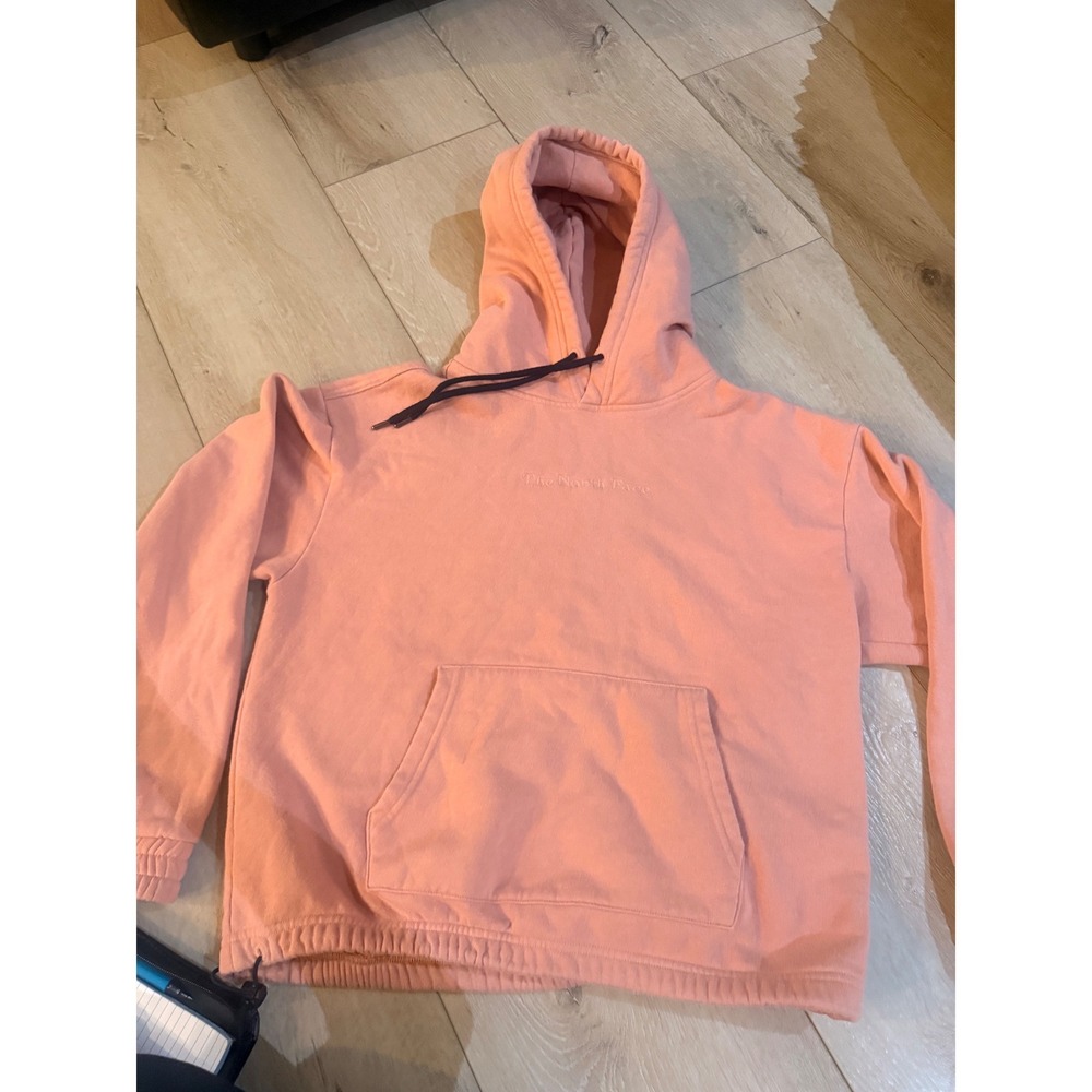 The North Face Hoodie Womens Small Peach Pink Fleece Cinch Hem Pullover 310